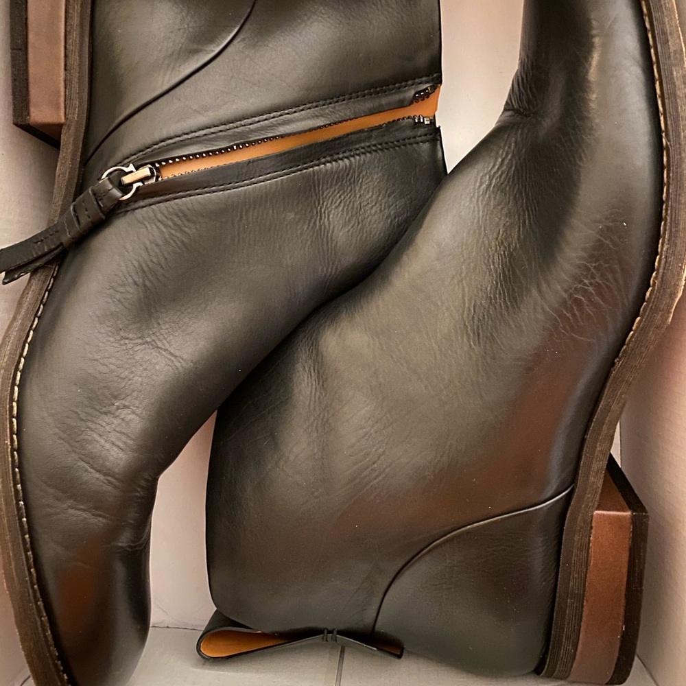 Franco Sarto Black Leather Bootie Size 13